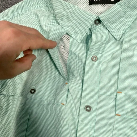 Orvis Shirt Men XL Open Air Caster UPF Vented Fishing Performance Seersucker - Picture 7 of 15